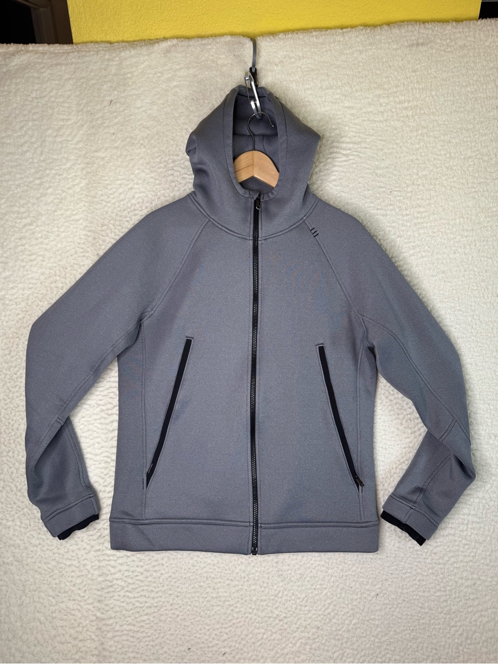 Lululemon Baker Day Thermo Fleece Hoodie Full Zip Jacket Grey Men's Size Medium - Picture 2 of 12